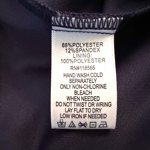 NWOT Large navy front zip jacket w/ fashionable loop designs and mandarin collar - Picture 8 of 8